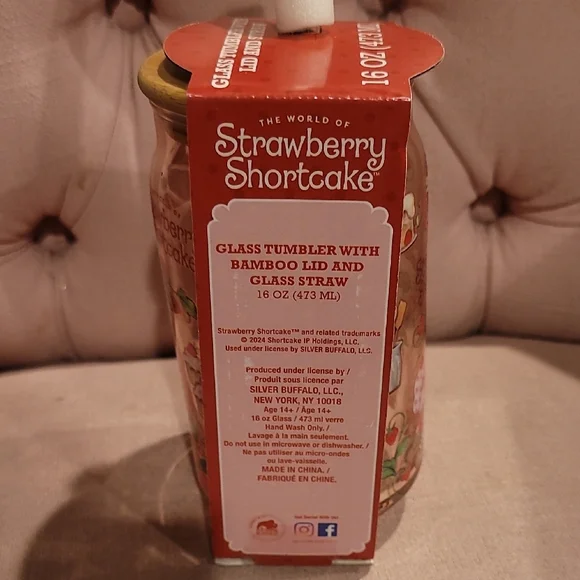 Strawberry Shortcake Glass Jar with Lid - Picture 4 of 5